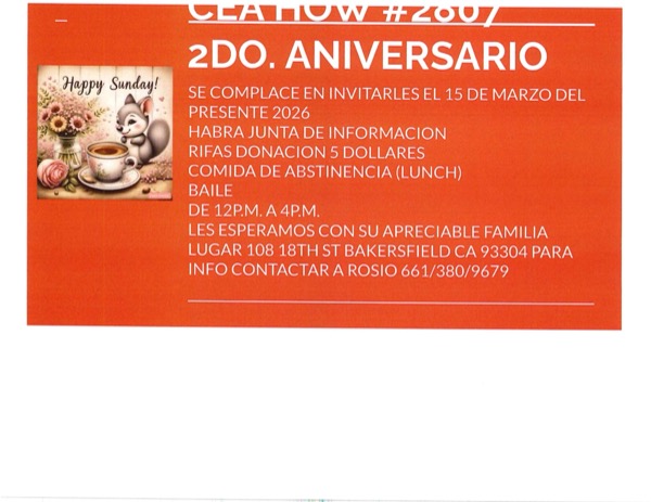 Meeting #2807 Second Anniversary flyer