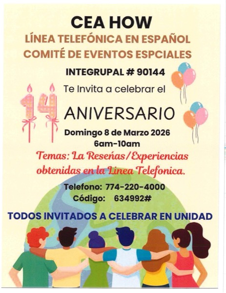 Spanish Phone Line 14th Anniversary flyer